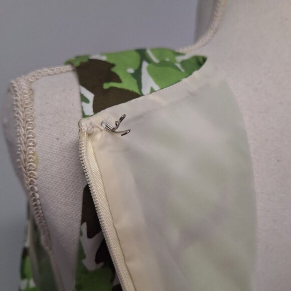 Talbots A Line Dress Pockets Womens Size 10 Green Leaves Spring Tea Sleeveless - Picture 7 of 13